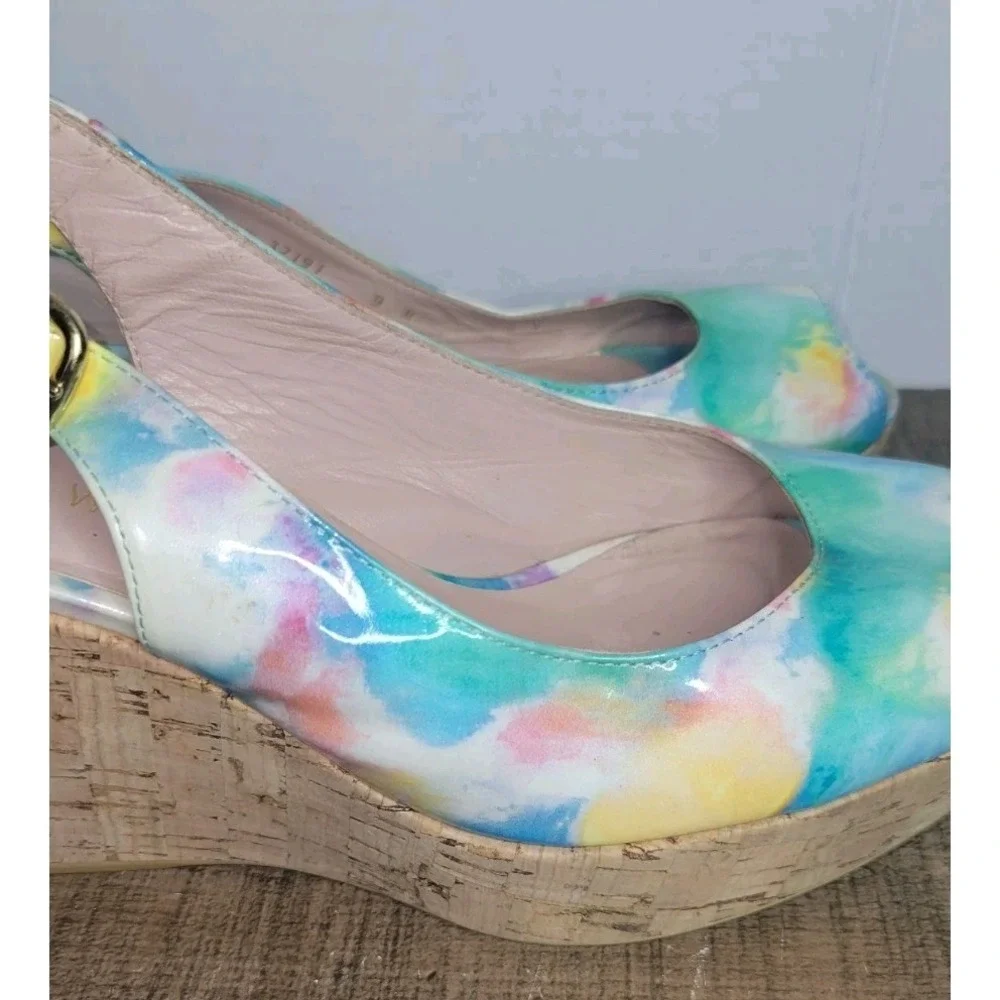 Stuart Weitzman Jean Lake Patent wedge TW3191 Size 9M - Picture 2 of 11